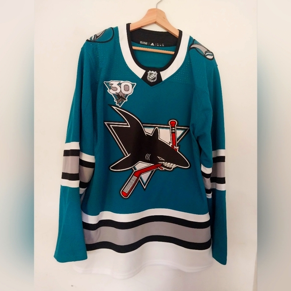 Adidas authentic Aeroready San Jose Sharks 30th anniversary jersey